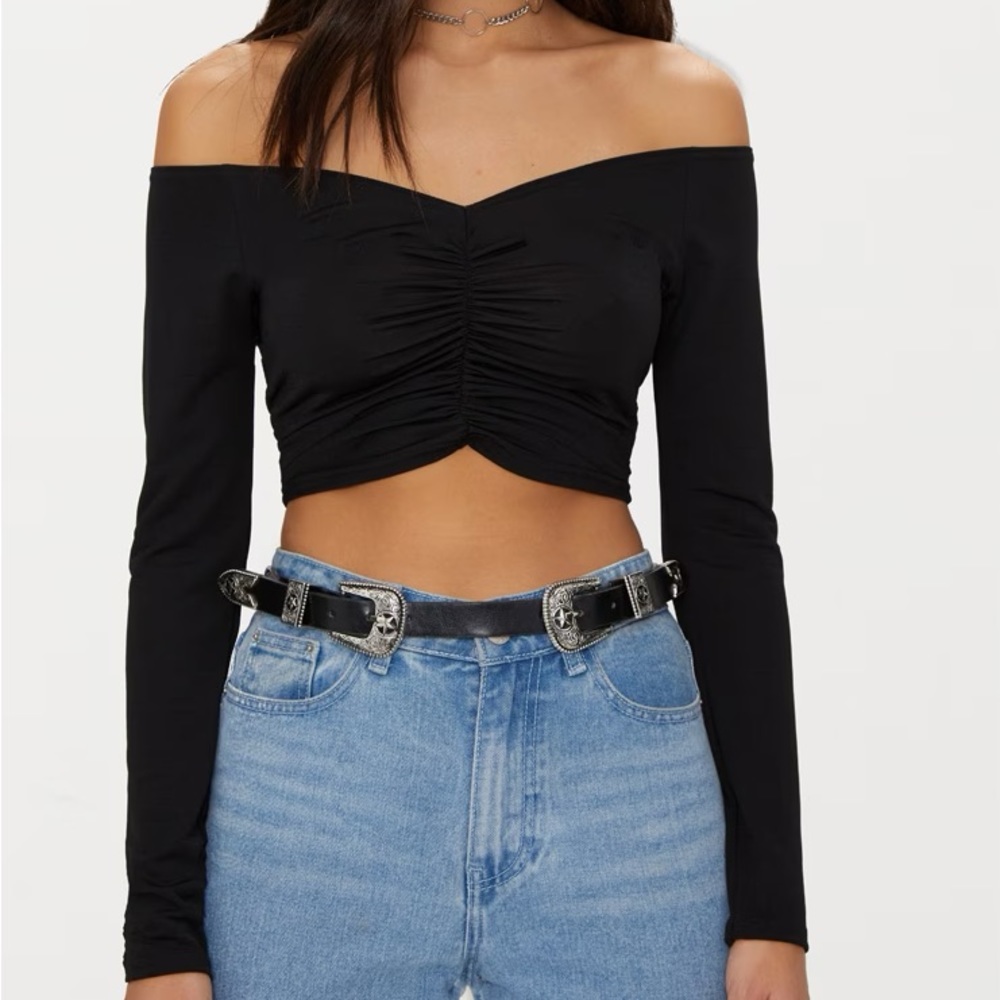 PLT ruched crop top